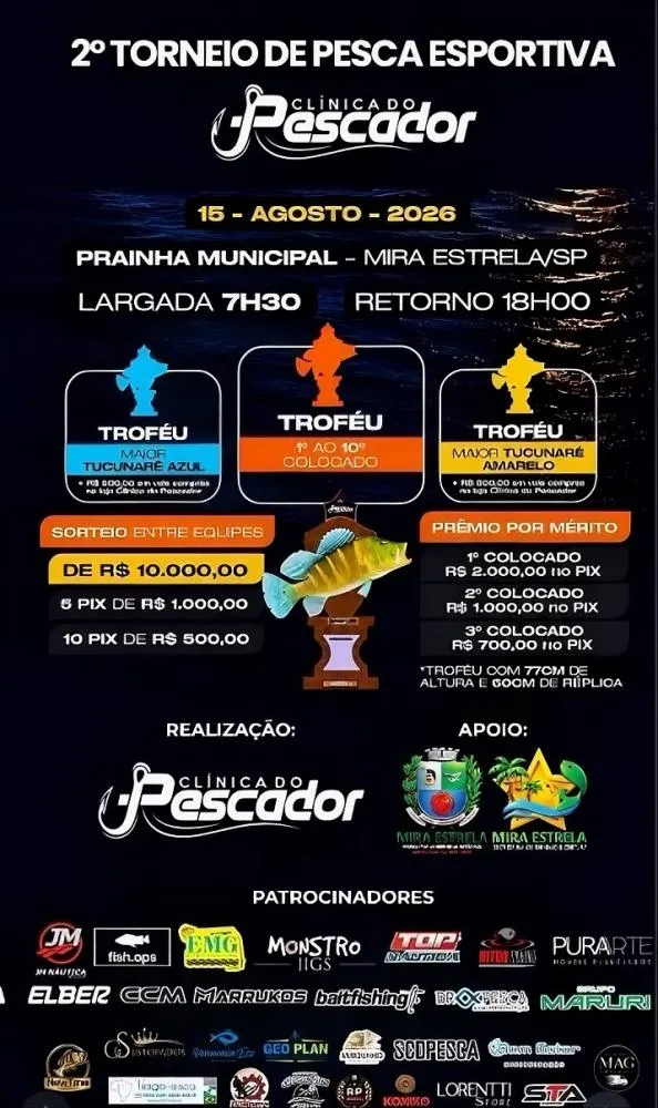 Prainha de Mira Estrela recebe 2º Torneio de Pesca Esportiva da Clínica do Pescador