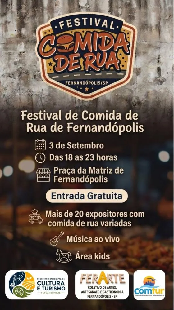 Festival “Comida de Rua” reúne gastronomia, música e lazer em Fernandópolis