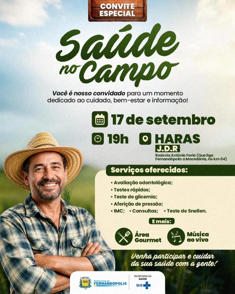 3ª edição do programa “Saúde no Campo” será na 5ª-feira, 17