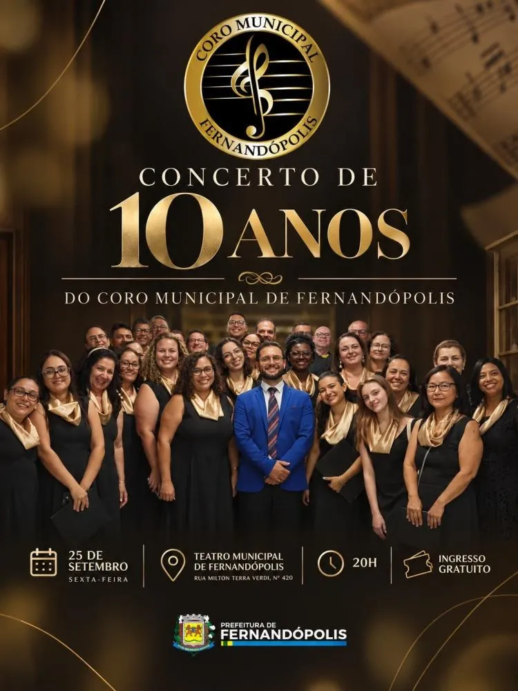 Coro Municipal faz apresentação comemorativa de seus 10 anos