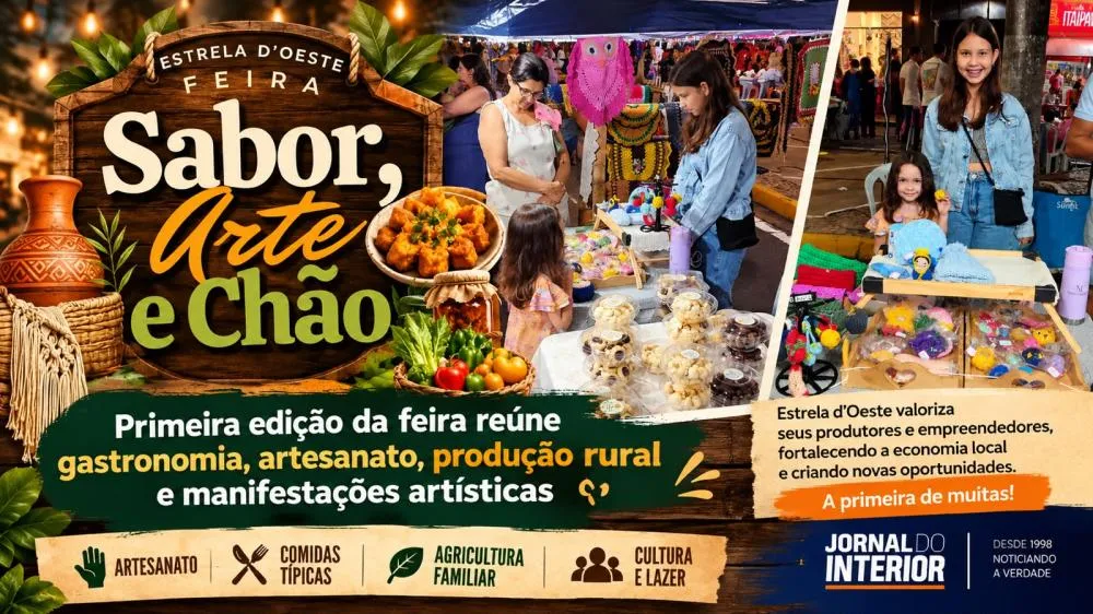 Estrela d’Oeste abre espaço para produtores e empreendedores com feira de gastronomia e artesanato