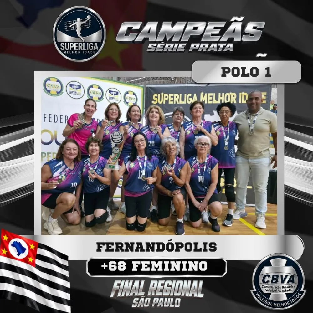 Fernandópolis conquista medalhas no voleibol da Melhor Idade