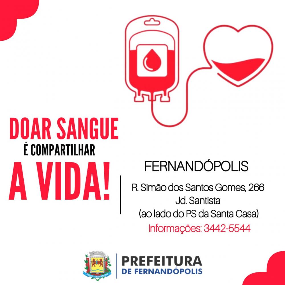 Prefeitura de Fernandópolis incentiva doação de sangue