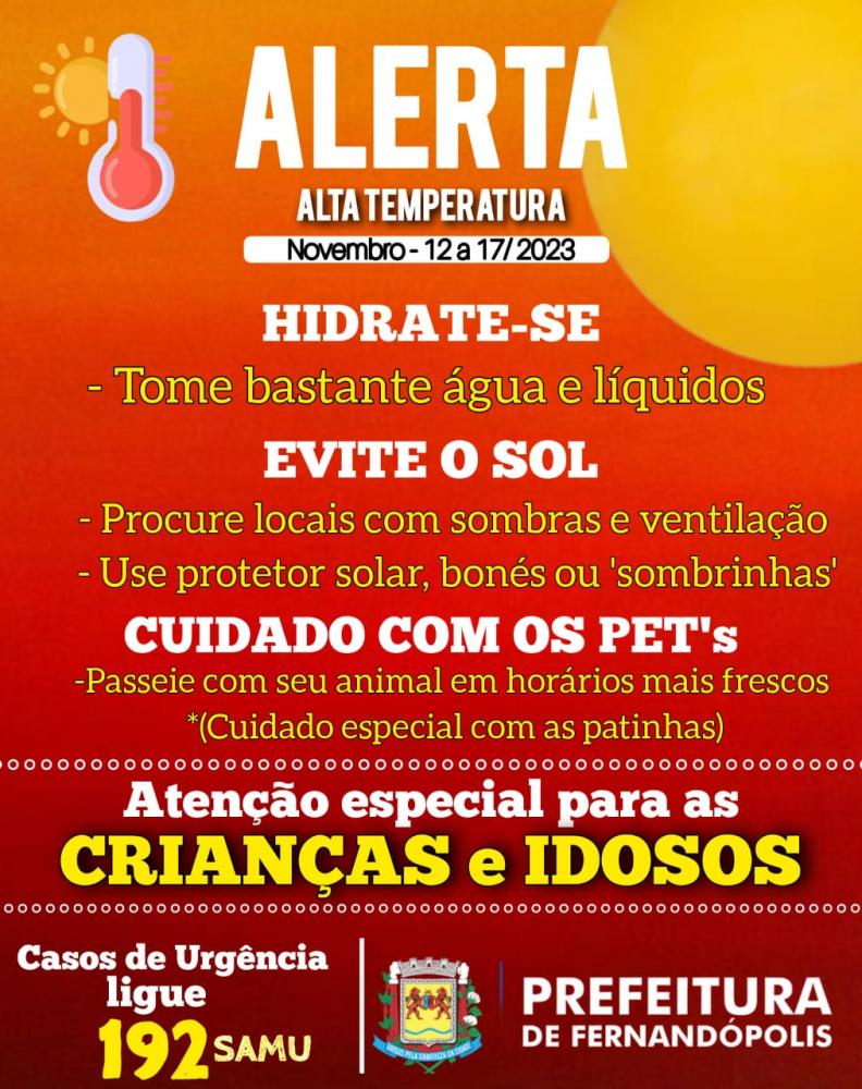 ALERTA: Temperatura em alta no decorrer desta semana 